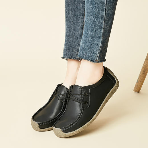 泉州鞋 深口百搭 软皮系带蜗牛鞋 商品图4