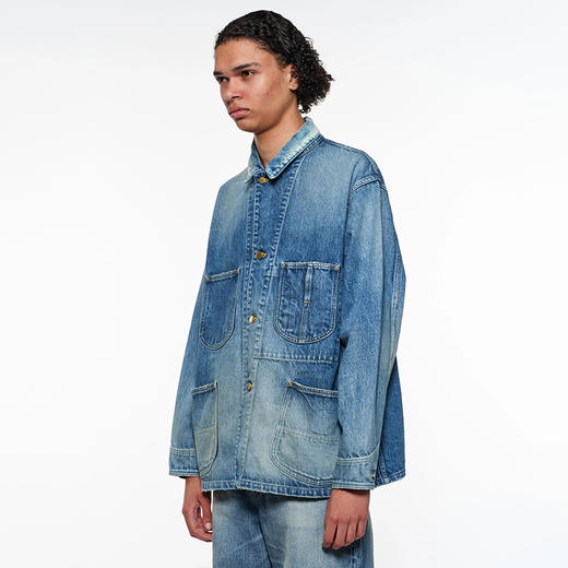 marka COVERALL JACKET 有机棉水洗牛仔工装夹克外套 商品图1