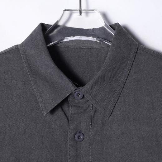 SDSA男士秋冬新款痞帅男装韩版休闲纯色口袋纽扣翻领长袖衬衫百搭 商品图2