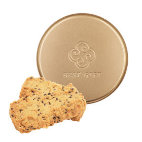 128g果仁曲奇 小麦胚芽黑芝麻燕麦片小金罐 婚庆送礼团购