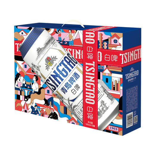 青岛啤酒白啤 礼盒装 500mL 10罐 商品图1