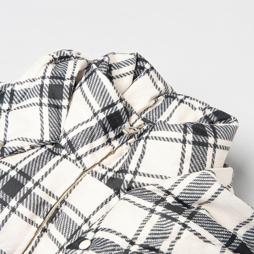 谜底连帽格子羽绒服女2025冬款复古宽松加厚鸭绒面包服257MY8802 商品图3