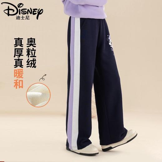 迪士尼女童加绒直筒裤子一体绒加厚冬季新款儿童冬装休闲裤女孩潮 商品图2