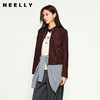 NEELLY纳俪商场同款秋季新款时尚麂皮质感显瘦女百搭深色短外套N25094C04627 商品缩略图0