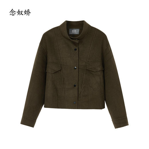 【商场同款】CNC5973 “ 苔藓绿短款大衣 ” 全毛材质轻便不压身 舒适温暖 商品图8