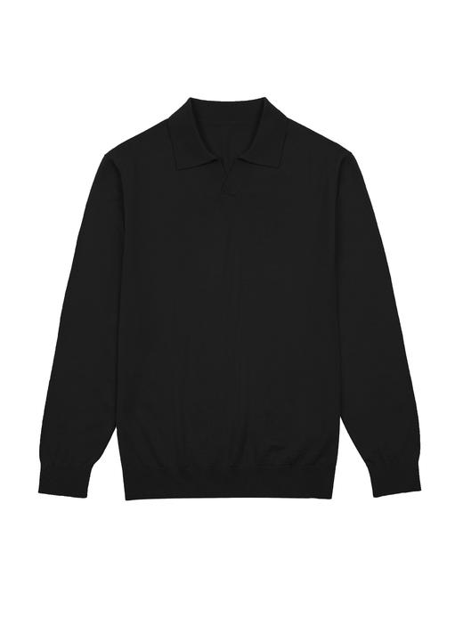 「3色可选」100%超细羊绒16针海鸥领Polo针织衫 商品图1