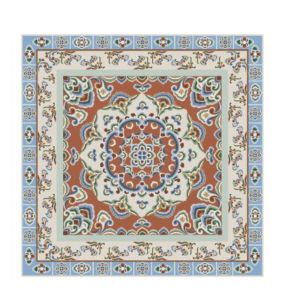 敦煌文创 繁花系列艺术丝巾（藻井） 商品图4