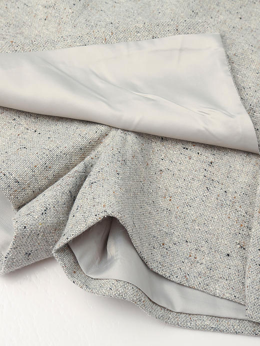 小香风毛呢裙裤女秋冬高腰显瘦 A 字阔腿短裤 设计感开叉假两件裙裤 商品图4