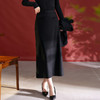 QS25秋冬新款不规则显瘦包臀半身裙女高腰通勤垂感中长款一步裙2733 商品缩略图1