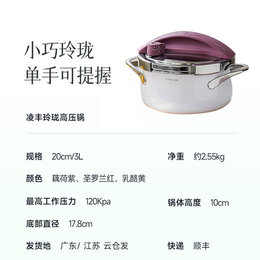 【高压力锅 也可以汤锅】3L  燃气电磁炉通用 360°随意开盖 无需对准 快速炖煮~预售3天 商品图2
