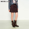 NEELLY纳俪商场同款秋季新款复古显白高腰短裙女简约显瘦A字裙N25094E04628 商品缩略图0