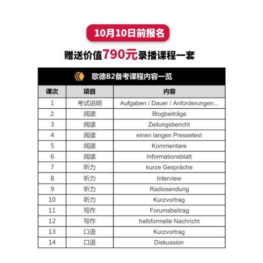 【10月14日开课】德语B2证书备考直播课 商品图4