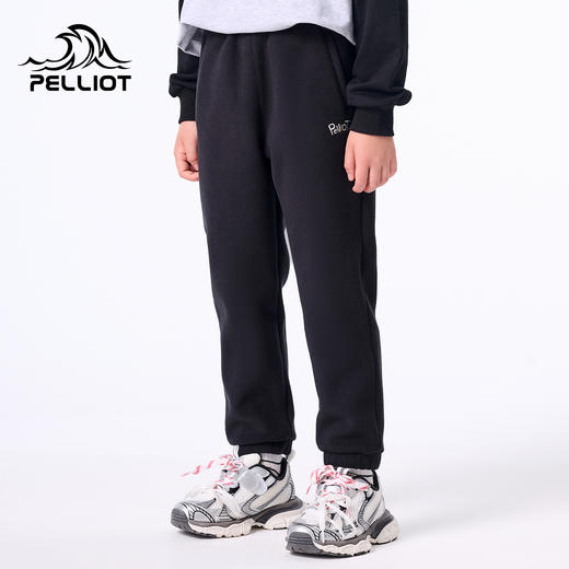 伯希和户外儿童抓绒裤防风吸汗休闲长裤男女宝宝运动裤束腿卫裤 商品图0