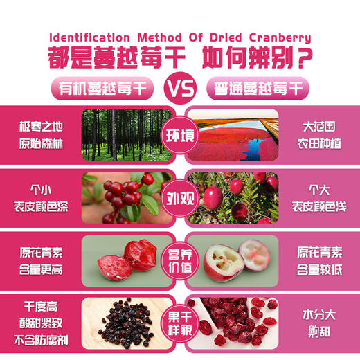 【厂商直发】有机蔓越莓干蓝莓干小兴安岭烘焙雪花酥原料孕妇即食果干休闲零食 商品图4