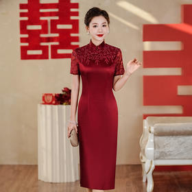 醋酸婚宴喜婆婆喜妈妈婚宴礼服旗袍YD05610