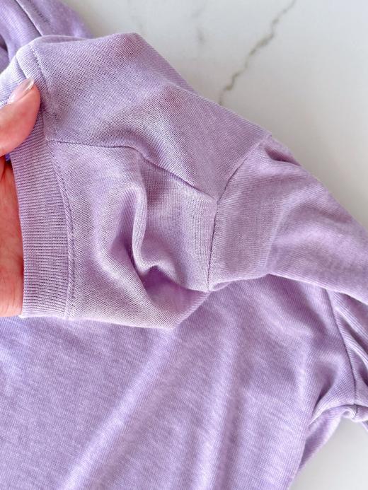 老米优品🎈3-5天发！《露指设计🌸 樱花淡雾紫软绵绵打底tee》长袖打底衫，柔软舒适 微透设计 叠穿单穿都好看 商品图5