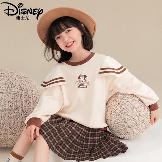 迪士尼女童加绒卫衣一体绒儿童打底衫半高领秋冬女大童上衣冬季潮 商品图3