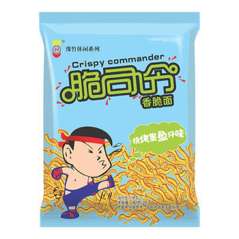 豫竹脆司令方便面整箱袋装干脆面掌心面休闲零食53g*40 烧烤墨鱼仔味 /粮油调味 /方便食品 /方便面 商品图3