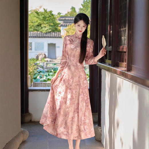 SY2667 2025年新款旗袍秋冬款长款时尚显瘦复古高档连衣裙 商品图2