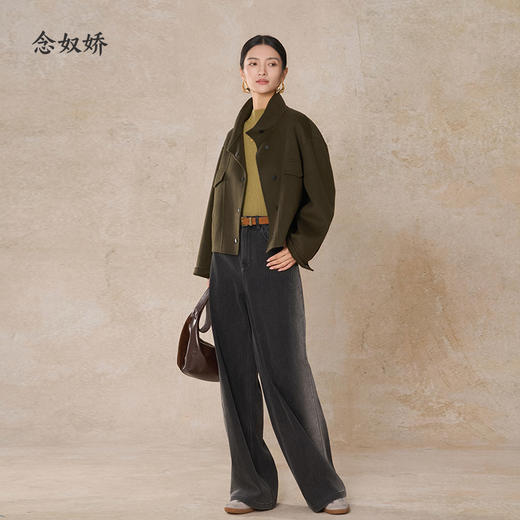 【商场同款】CNC5973 “ 苔藓绿短款大衣 ” 全毛材质轻便不压身 舒适温暖 商品图5