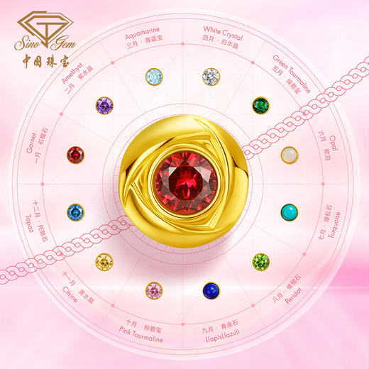 「爱的泡泡」足金转运珠 5D硬金东方生辰石DIY手串手绳礼物 商品图11