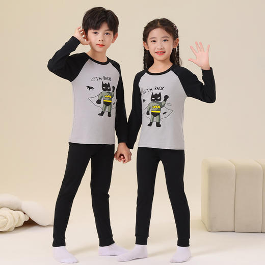 【儿童秋衣秋裤纯棉套装】 保暖内衣中小童家居服男女通打底睡衣暖绒 商品图2