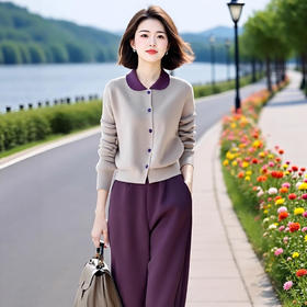 秋冬梨形身材盐系高级感休闲裤子套装G325A8508085G339A98129085