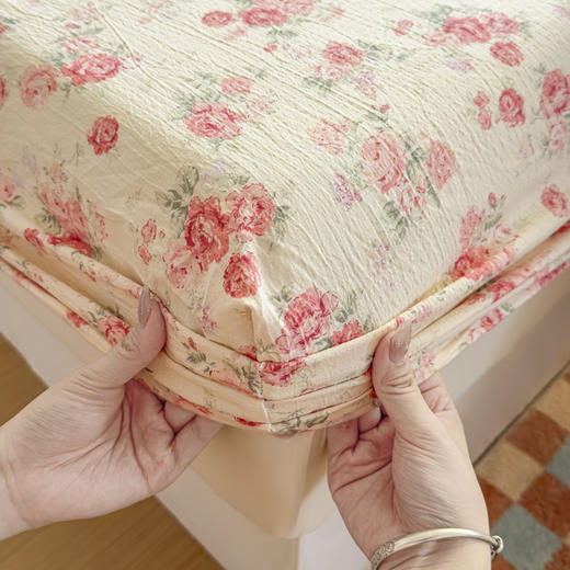 【品牌直发】加倍生活 A类水洗皱皱纱印花床笠单品/床笠三件套 yb0929001 商品图4