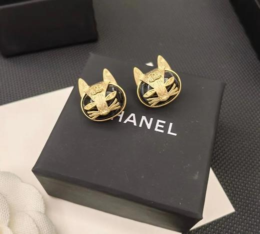 香奶奶中古猫咪双C耳钉 商品图1