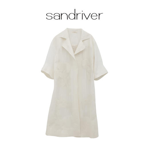 真丝羊绒相拼格桑花手工毛毡女大衣  SJF97W318N 商品图12