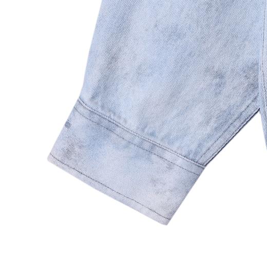 12496SDSA男士秋冬新款痞帅男装韩版扎染磨白纽扣翻领牛仔长袖衬衫时尚 商品图4