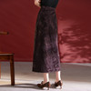 QS丝毛提花时尚半身裙女2025秋季新品国风复古开叉包臀中长裙1891 商品缩略图3