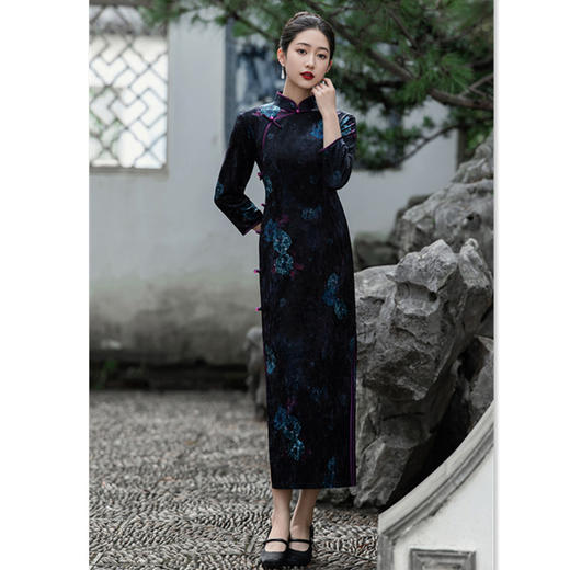 SKY 361807复古国风高级感旗袍裙 商品图2