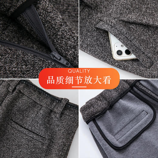 HSS 3071羊毛呢阔腿裤松紧高腰加厚休闲宽松垂感休闲裤 商品图3