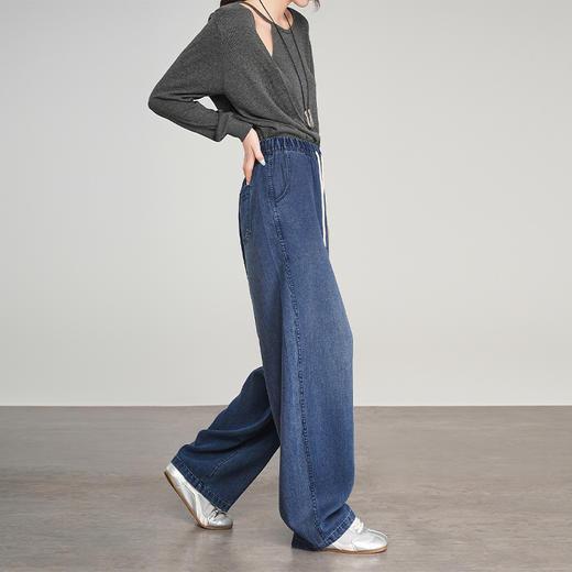 68%莱赛尔天丝牛仔松紧高腰豆荚裤    A-5241 商品图4