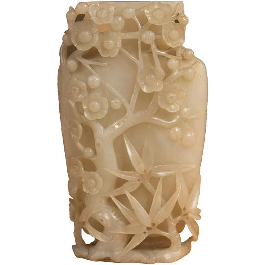 清	玉雕竹梅双清赏瓶 商品图5