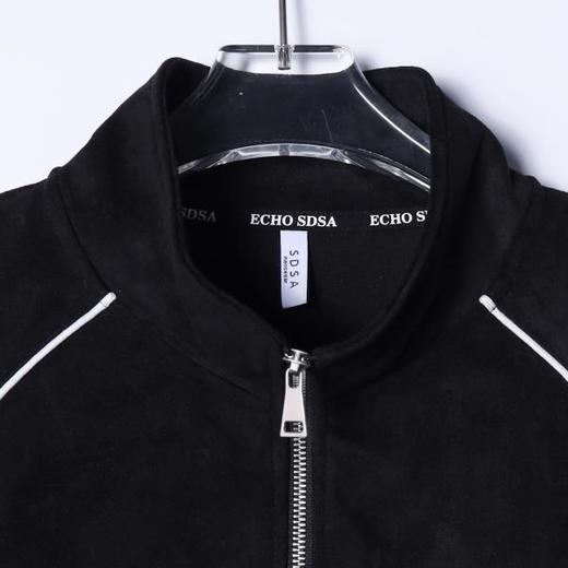 WT228SDSA男士秋冬新款痞帅男装潮牌拉条绒面拉链立领卫衣百搭时尚上衣 商品图2