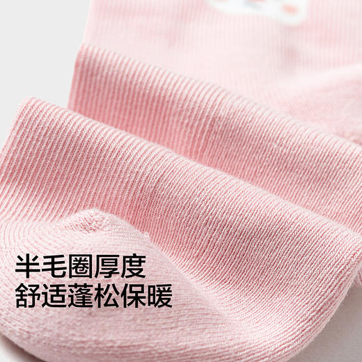 巴拉巴拉宝宝袜子冬季保暖袜婴幼儿短袜提花萌两双装 商品图3
