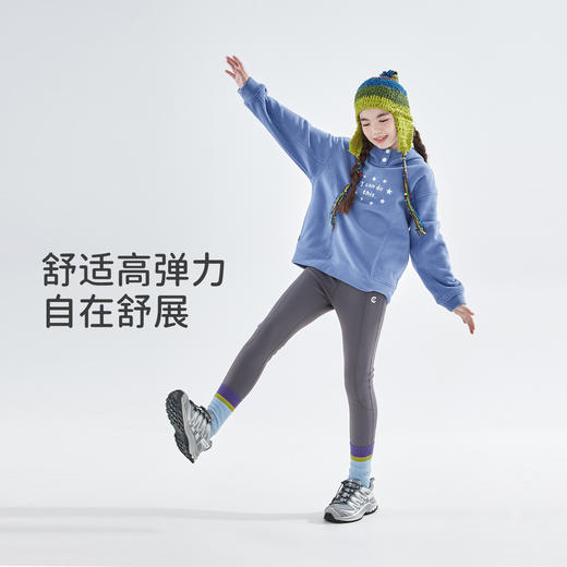 cicochild25年秋冬新款亲子中大女童加绒打底裤复合暖绒百搭裤子 商品图2