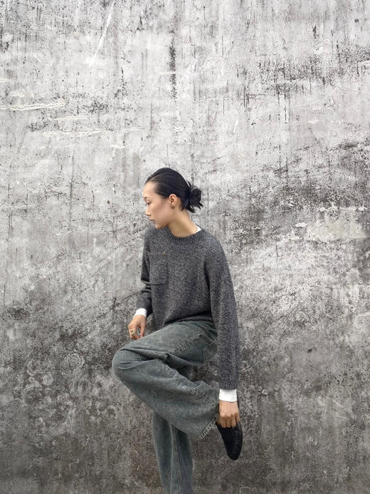 【灰度森林🌳】噢蜜ooomeooo口袋装饰套头毛衣 商品图2