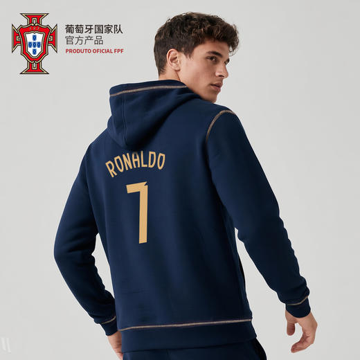 【官方正版】葡萄牙国 家队 | 深蓝色连帽卫衣秋季长袖上衣C罗 商品图2