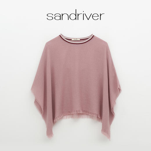 羊绒夹道圆领斗篷式女上衣  SJF97W366B 商品图8