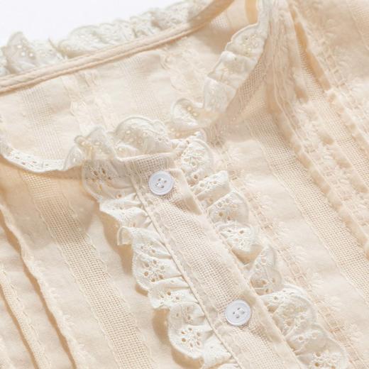 复古宫廷泡泡袖木耳边衬衫-纪念日百货门店同款164943460 商品图2