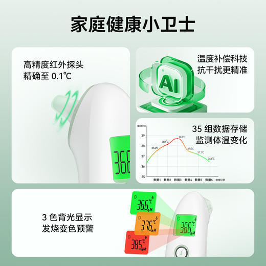 momcozy红外体温计，可测耳温/颞部(太阳穴)温/物温 商品图2