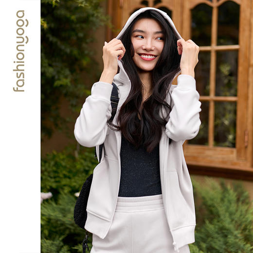 凡圣瑜伽宽松连帽拉链外套 F15853 商品图5