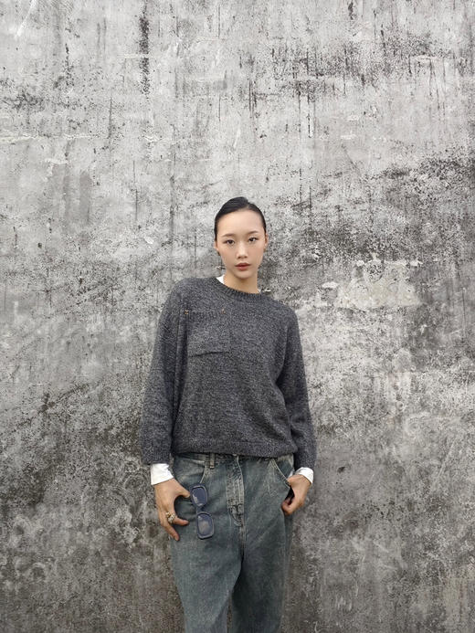 【灰度森林🌳】噢蜜ooomeooo口袋装饰套头毛衣 商品图1