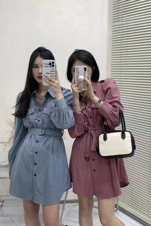 LNNNS 粉色灯芯绒衬衣连衣裙 17305 商品图2