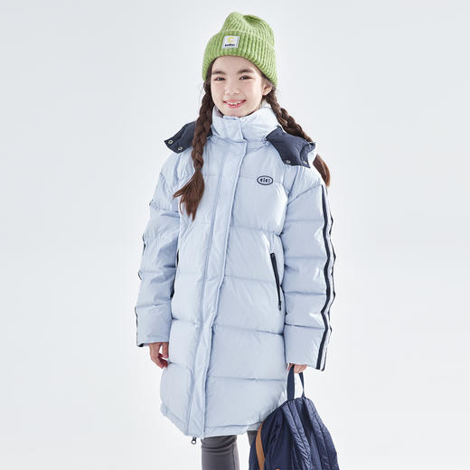 藏青预售1.10发 cicochild25年冬季新款亲子中大女童中长款羽绒服防钻绒保暖外套 商品图4