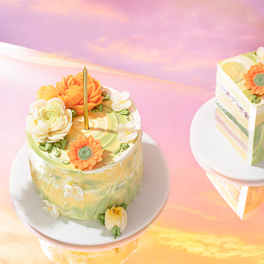 【绿野仙踪】治愈系油画风小蛋糕，花朵簇拥清新浪漫。拍照C位担当，3层夹心一次尝鲜！每一口都藏着自然的清新与治愈（今日特惠） 商品图3