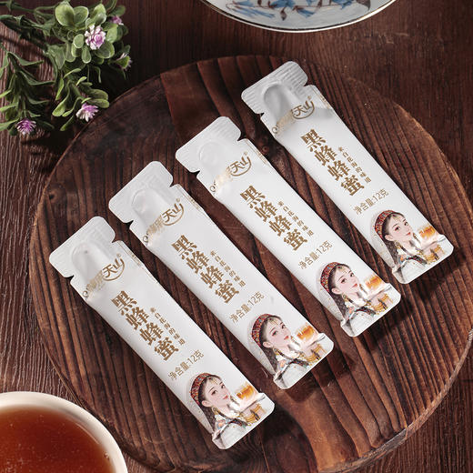 蜂采天山·新疆伊犁条装黑蜂蜂蜜礼盒(花海)12g*15条  富含天然活性酶 商品图4